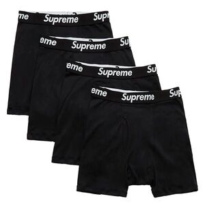 Supreme Hanes Black Boxer Briefs Underwear (4 Pack) Men’s s/m/l